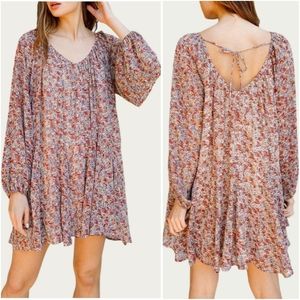 Storia Floral Print Georgette Swing Mini Dress Size M NEW